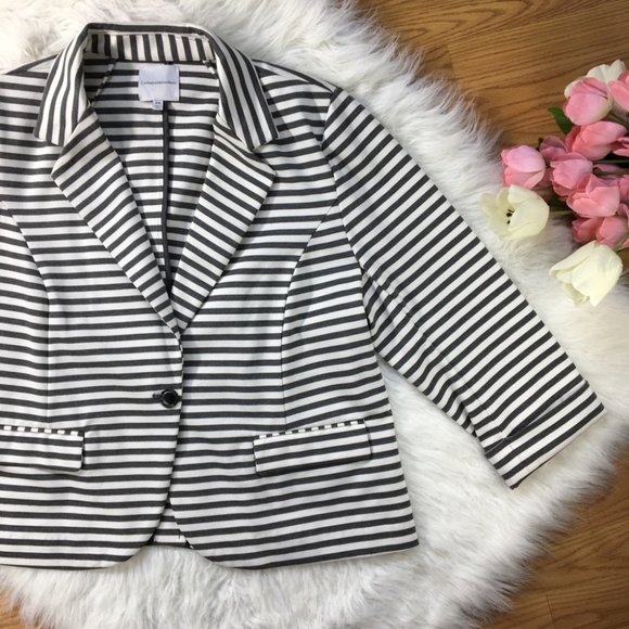 CATHERINE MALANDRINO Stripe Blazer (W1-169) - Picture 4 of 8